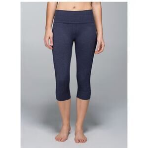 Lululemon Leggings Womens 8 Cadet Blue Seamlessly Street Crop